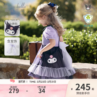 戴维贝拉库洛米女童裙子洛丽塔儿童公主裙女孩连衣裙夏季 衣服童装