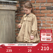 戴维贝拉女童中长款 儿童外套中大童休闲上衣童装 风衣2026春季 新款