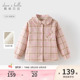 外套童装 戴维贝拉儿童格子衬衫 女孩冬季 冬装 女童加绒衬衣2026新款