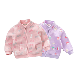【抱抱衣】戴维贝拉女童摇粒绒外套冬装童装儿童婴儿宝宝抓绒衣