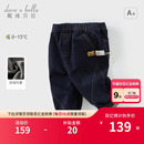 子2025冬装 休闲裤 新款 男宝宝加绒长裤 男童牛仔裤 戴维贝拉儿童裤