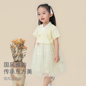 戴维贝拉女童中国风连衣裙2024夏装新款儿童汉服裙子宝宝洋气童装