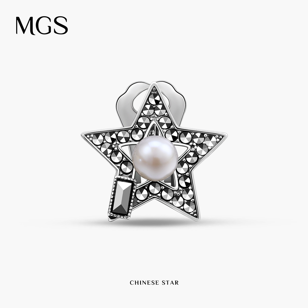 MGS曼古银耳环淡水珍珠