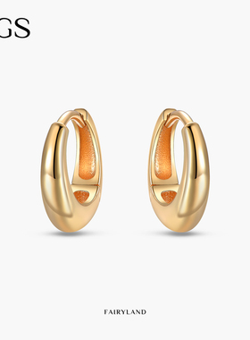 MGS/曼古银秘境系列S925银耳环女士耳圈法式耳饰素圈时尚精致百搭