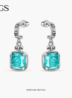 MGS/曼古银香水瓶系列天河石耳环女小众设计感高级轻奢耳饰中长款