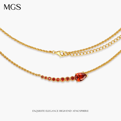 曼古银红瑞S925纯银本命年项链