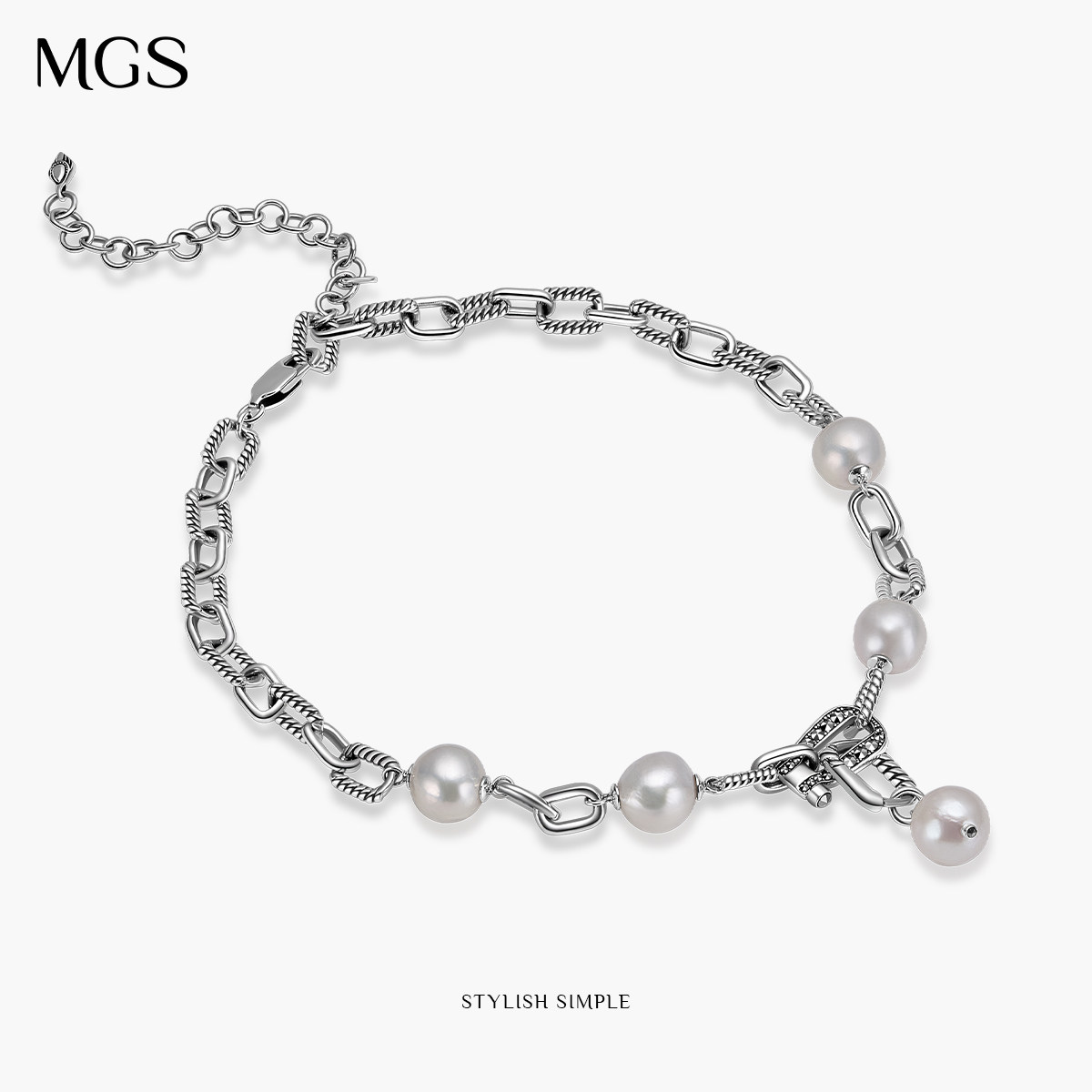 【明星同款】MGS/曼古银安妮公主轻奢珍珠锁骨项链S925银巴洛克