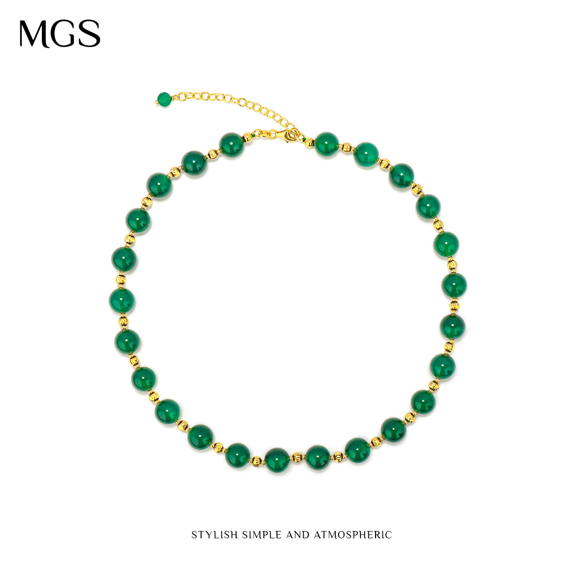 MGS/曼古银2025新款多巴胺彩串玛瑙项链高级感轻奢小众锁骨链