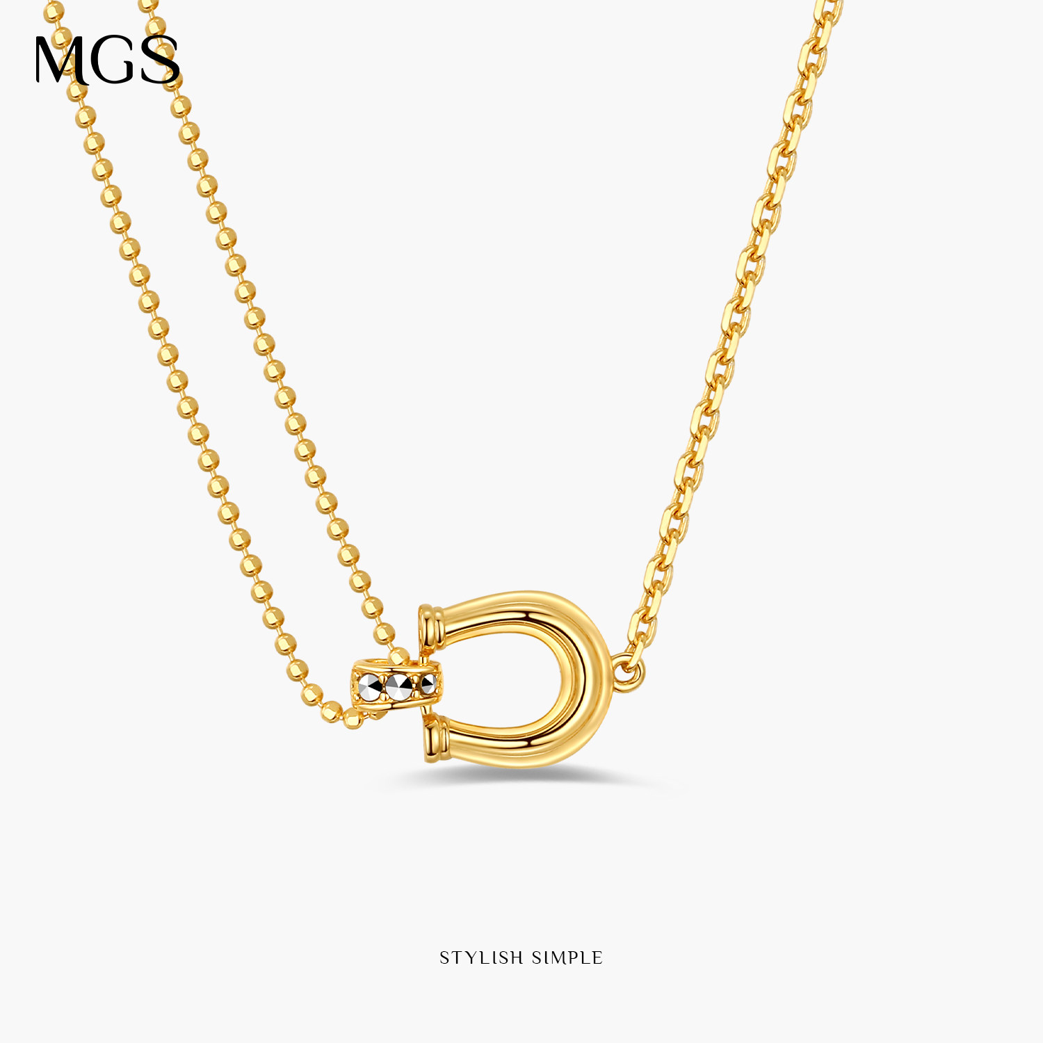 MGS/曼古银马年新品马吉扣女士925纯银吊坠项链原创设计新年礼