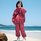 女童超酷拽姐套装 两件套 裤 中大童秋装 网红炸街洋气冲锋衣外套工装