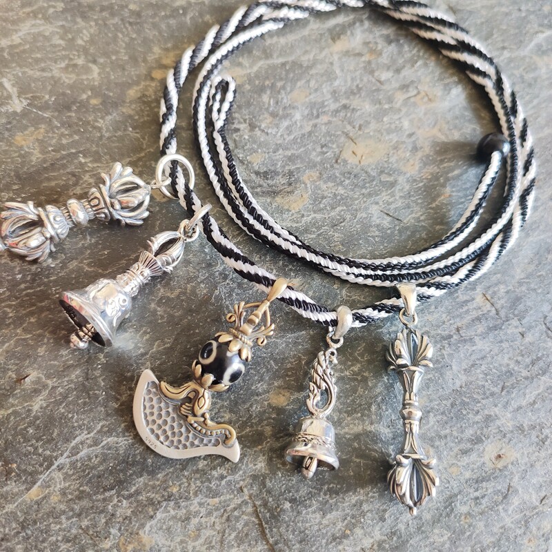 藏传民族风佛系纯银吊坠饰品情侣个性复古金刚玲杵普巴杵钺刀现货