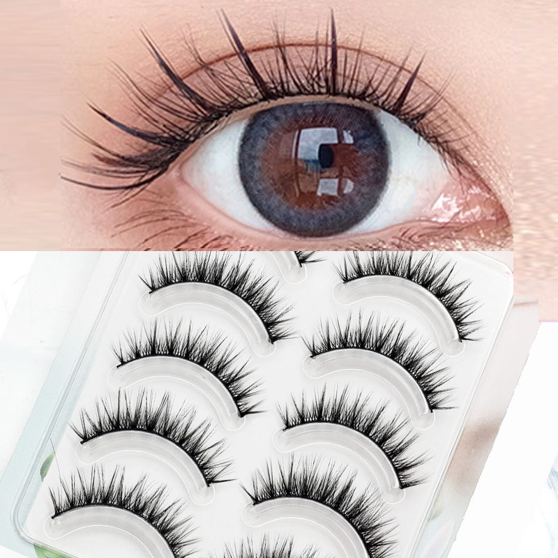 灵秀人造纤维粘贴假睫毛尖尾自然逼真