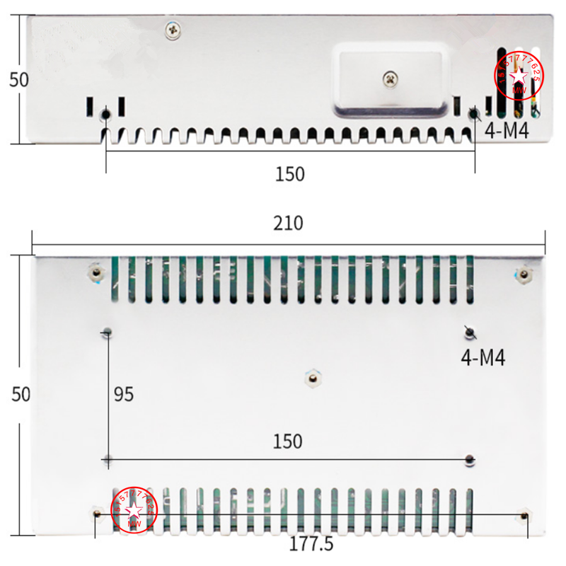 明伟开关电源MS-500-24V20A 12V40A 5V36V48V电压电流可调小体积