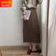 秋冬2026新款 半身裙中长款 a字高腰开叉一步裙百搭小黑裙 西装 大码