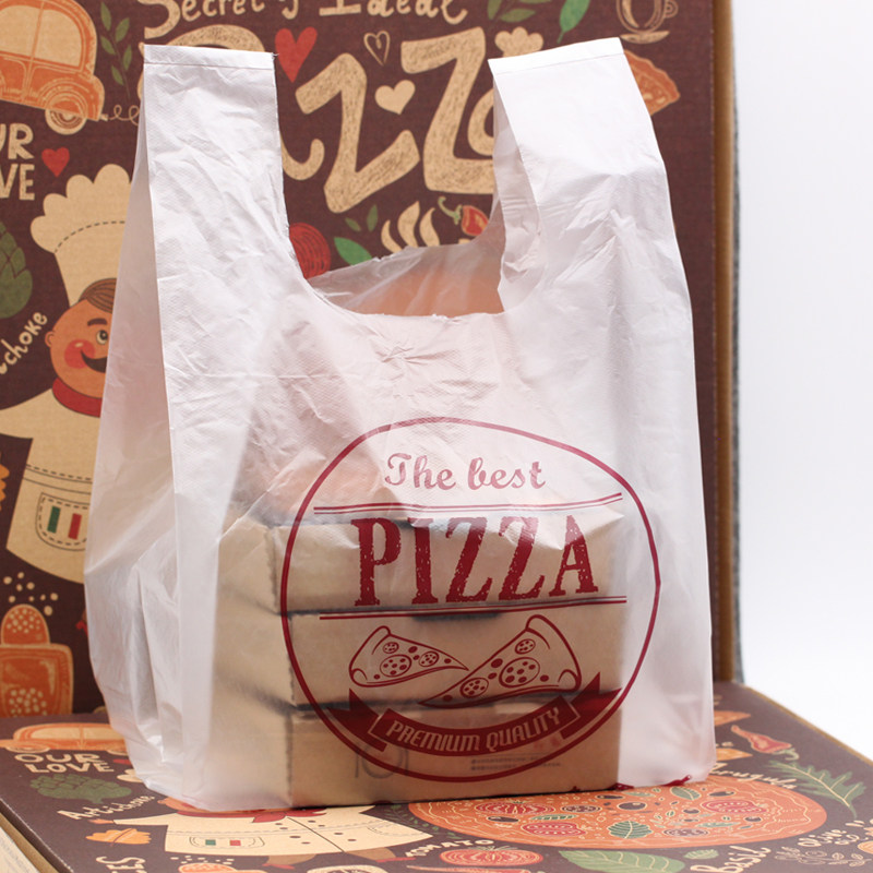 7寸9寸8寸10寸12寸披萨打包袋  食品塑料马甲背心胶袋子批发包邮