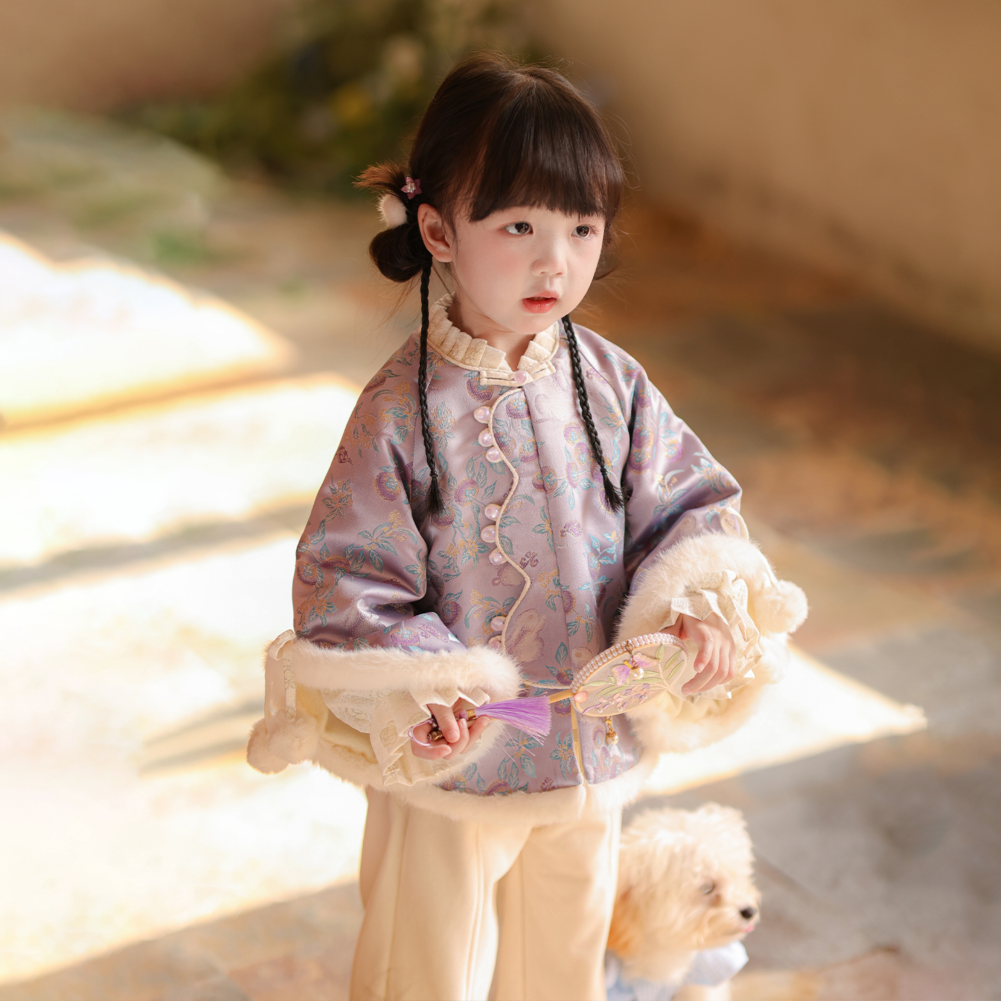 女童中式唐装2025冬款外套拜年服