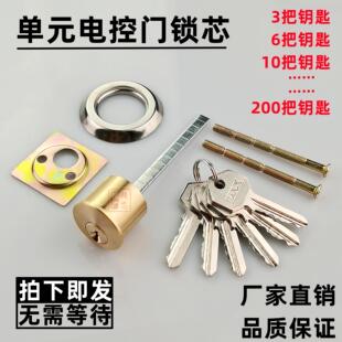 厂家直销楼道公用电控门电子门全铜加长锁芯  长尾巴偏心 加钥匙