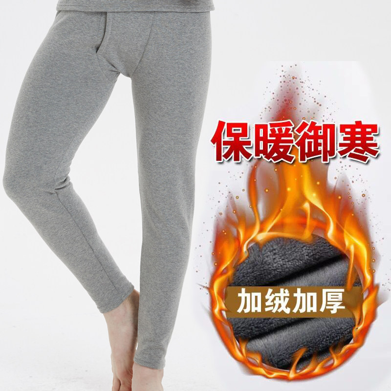 男士纯棉保暖裤加绒加厚单件秋冬季裤子棉裤打底秋裤修身毛裤大码