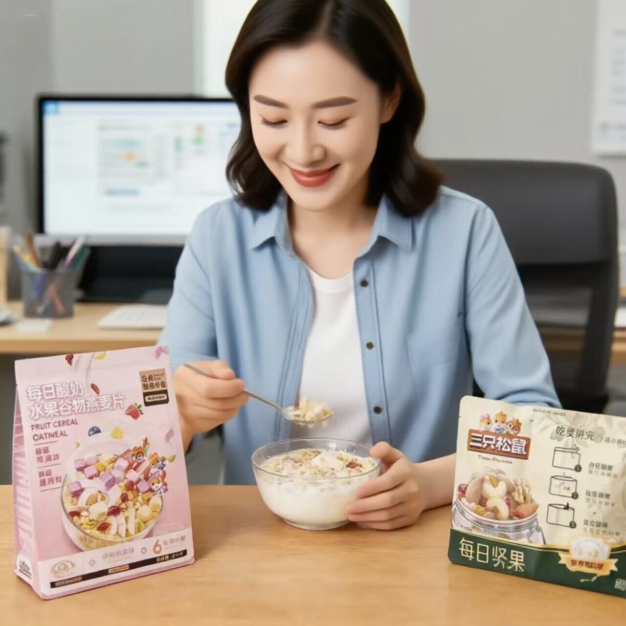 冲饮谷物早餐营养孕妇坚果燕麦片图片