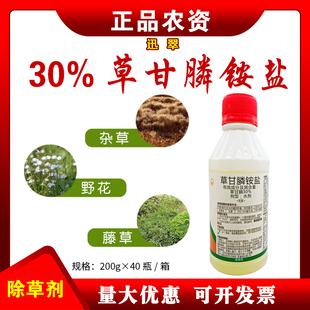 庭院园林荒地除杂草药灭生性烂根剂 迅翠30%草甘膦胺盐除草神剂