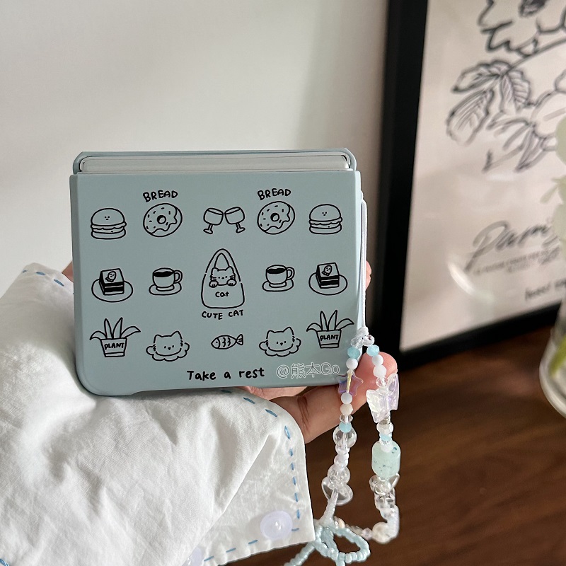 灰蓝色可爱插画华为PuraX手机壳