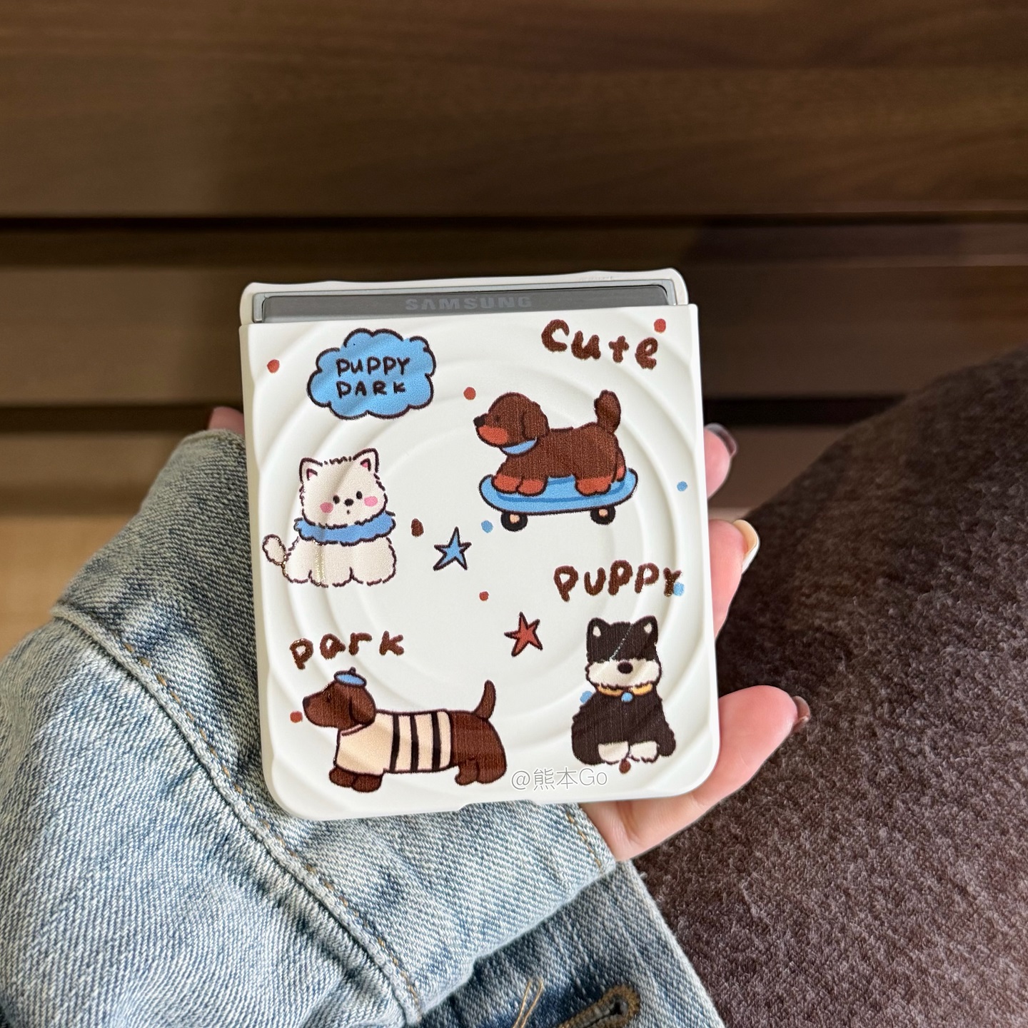 可爱斑点狗支架华为purax手机壳