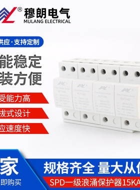 SPD一级浪涌保护器25KA 4P 白色电涌保护器 浪涌保护器防雷避雷器