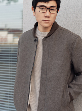 Arba设计 J108 春秋冬春高级轻通勤户外normcore日式仿生毛呢夹克