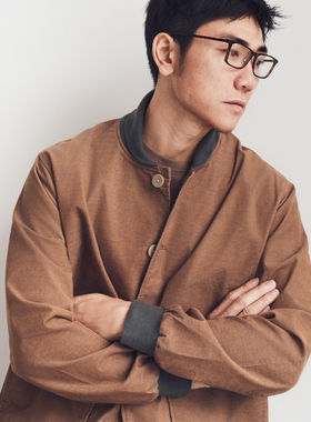 Arba设计 J57 春秋三季高级轻通勤琥珀色日式复古灯芯绒休闲夹克