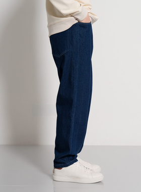 Arba设计 P169 四季高级新疆棉天然靛蓝染经典微锥版闲适牛仔裤