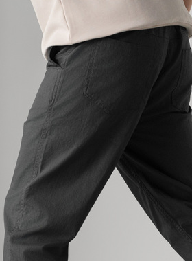 Arba设计 P79春夏秋高级轻通勤新疆棉亚麻零压弹力修身老钱微锥裤