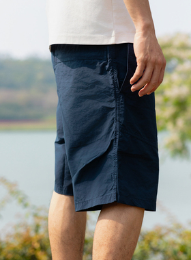 Arba设计 D28 夏高级山系轻户外通勤实用新疆棉机能运动深蓝短裤