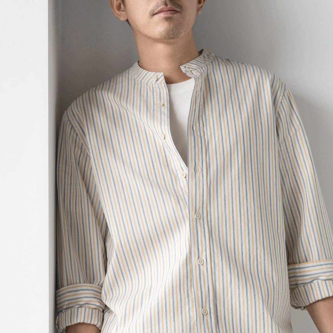 ARBA高级轻通勤新疆棉小立领衬衣