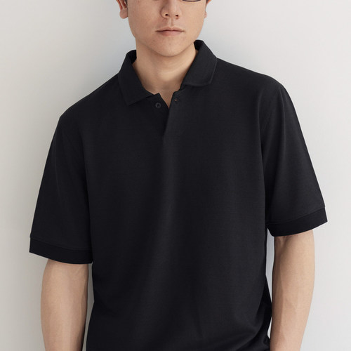ARBA漢纸新疆棉炭黑抑菌短袖POLO