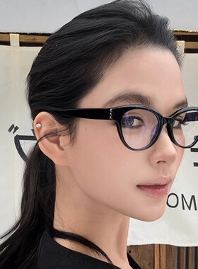 复古猫眼黑框高级感显脸小素颜