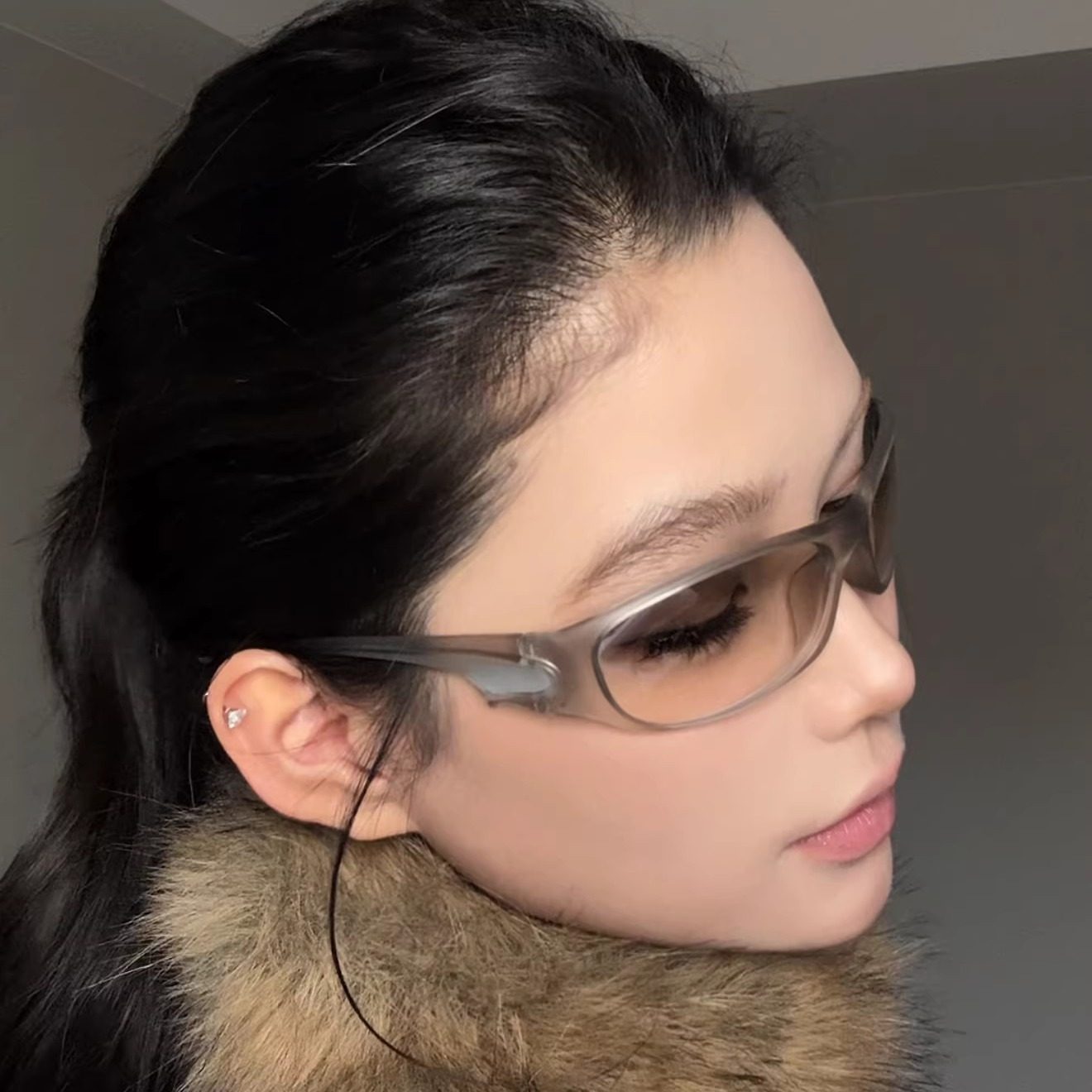 弗瑞姆眼镜欧美街头辣妹y2k原宿千禧粉机能ins素颜太阳酷墨镜563