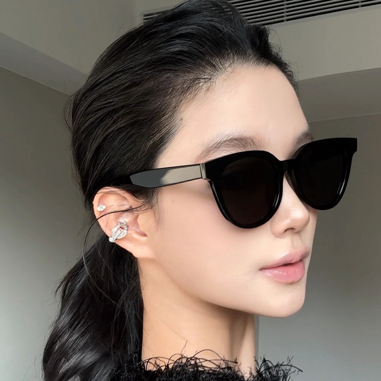 弗瑞姆眼镜ins素颜遮阳板材猫眼小脸时尚墨镜女高级感太阳镜BC233