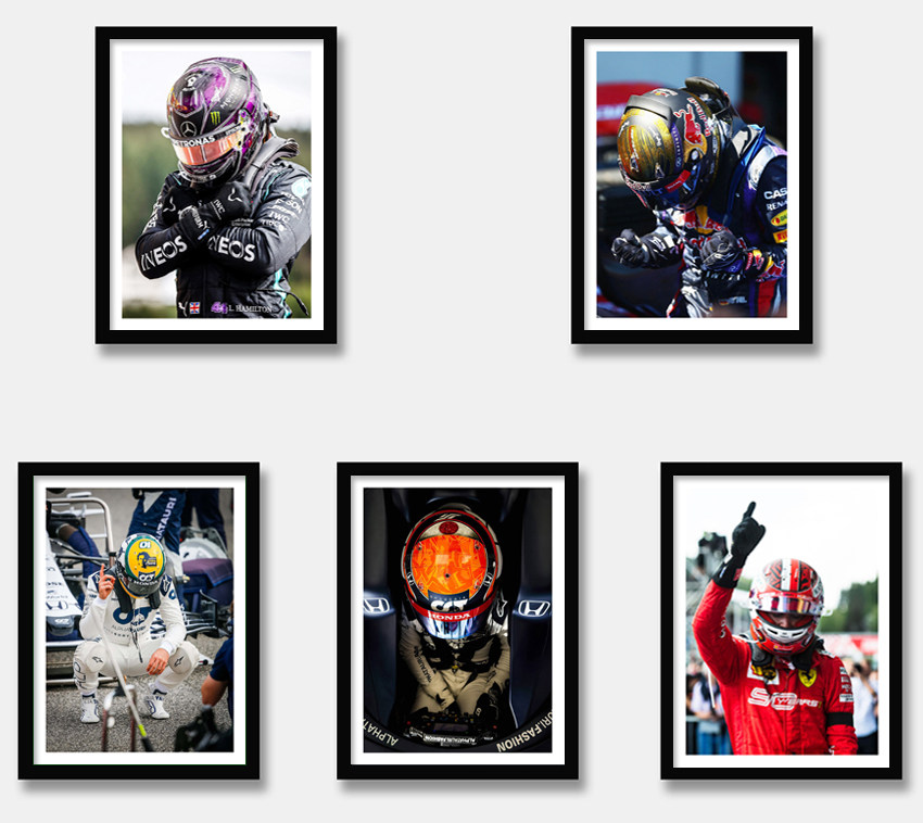 f1赛车手画汉密尔顿维特尔加斯利罗素海报有框画装饰画挂画墙画
