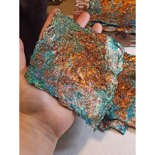 烧箔·首彩 山石彦页 烧制铜箔金箔彩箔绘画漆画装饰贴金美甲diy