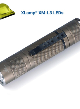 21700一体仓沙色直筒CREE XM-L3灯珠6A恒流户外强光2200lm手电筒