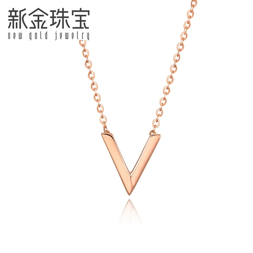 新金 Ювелирное украшение, золотое ожерелье с буквами, вместительная и большая цепочка, 18 карат, розовое золото