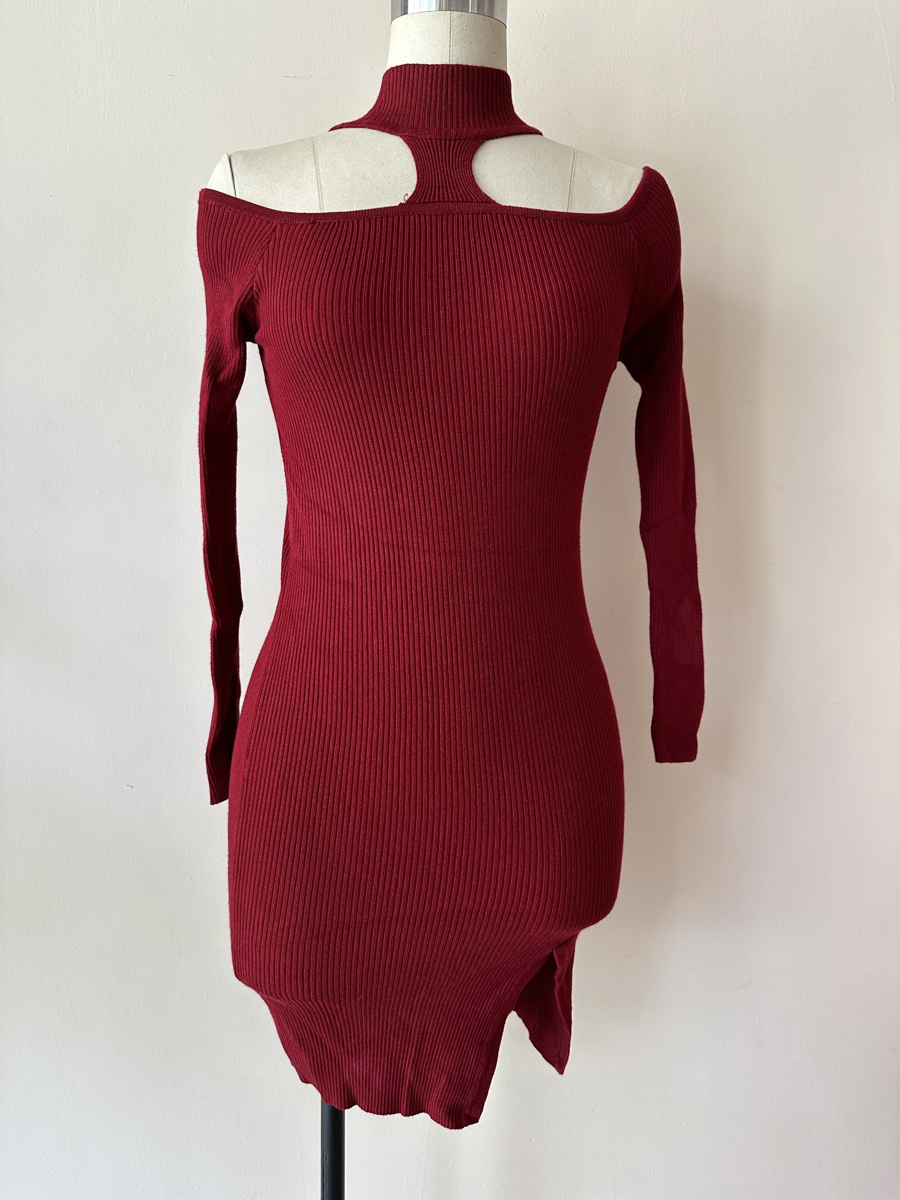 欧美风时尚修身性感开叉连衣裙短裙