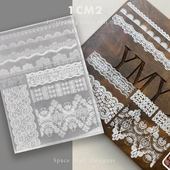 1CM2原创美甲 YMY蕾丝花纹浮雕美甲模具饰品材料精致花纹很好看呢