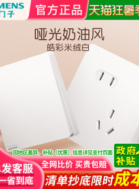 西门子磨砂哑光亲肤触感开关插座