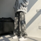 现货潮牌小熊印花牛仔裤男501-1-NZ908，男装牛仔裤，星座501-1