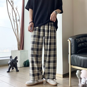 夏季文艺休闲宽松薄款格子裤 501-1-K295-P45图片