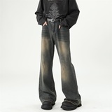 复古做旧微喇牛仔裤501-1-NZ987-P55，男装牛仔裤，星座501-1