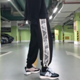 秋冬腰果花拼接加绒卫裤男501-1-WK01-P45，男装休闲裤，星座501-1