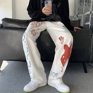 2021潮牌印花牛仔裤男  501-1-NZ901图片