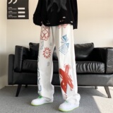 潮牌印花牛仔裤男501-1-NZ901，男装牛仔裤，星座501-1